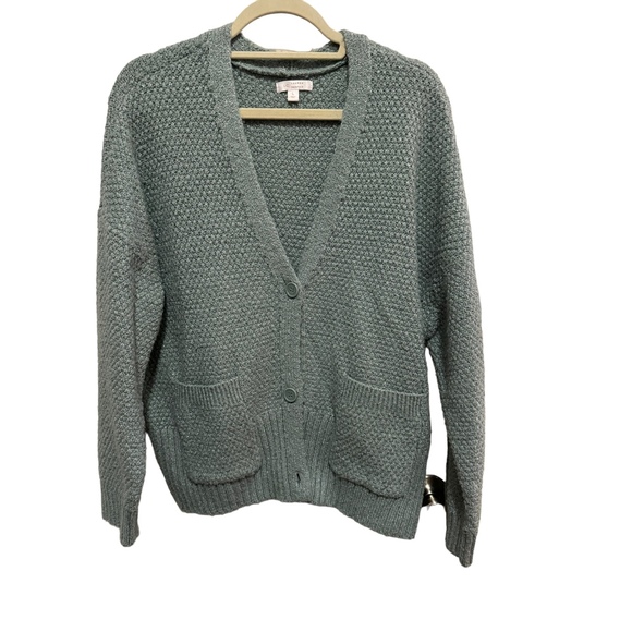 LC - Lauren Conrad - Button up, V-neck Cardigan Sweater - size L - Picture 1 of 3